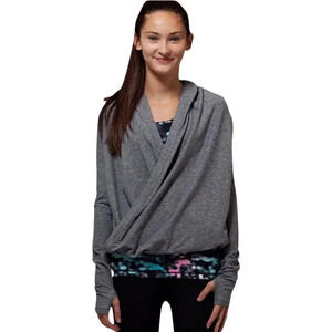 Ivivva Girl's Size 12 Four Count Shrug Wrap Heather Gray